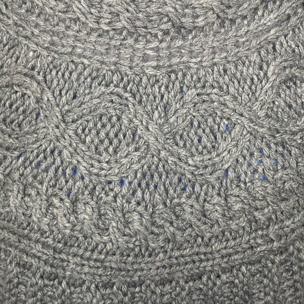 Twenty One Chunky Sweater Gray Satin Ribbon Side Tie Size S - Picture 7 of 9